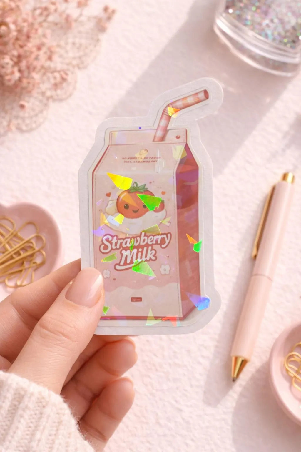 Pink Strawberry Milk Carton