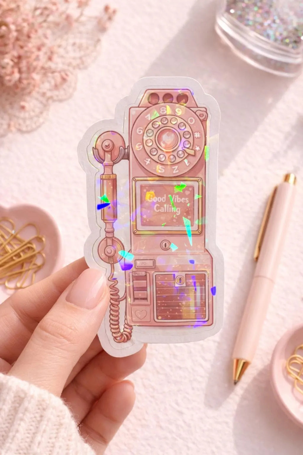 Pink Telephone Sticker
